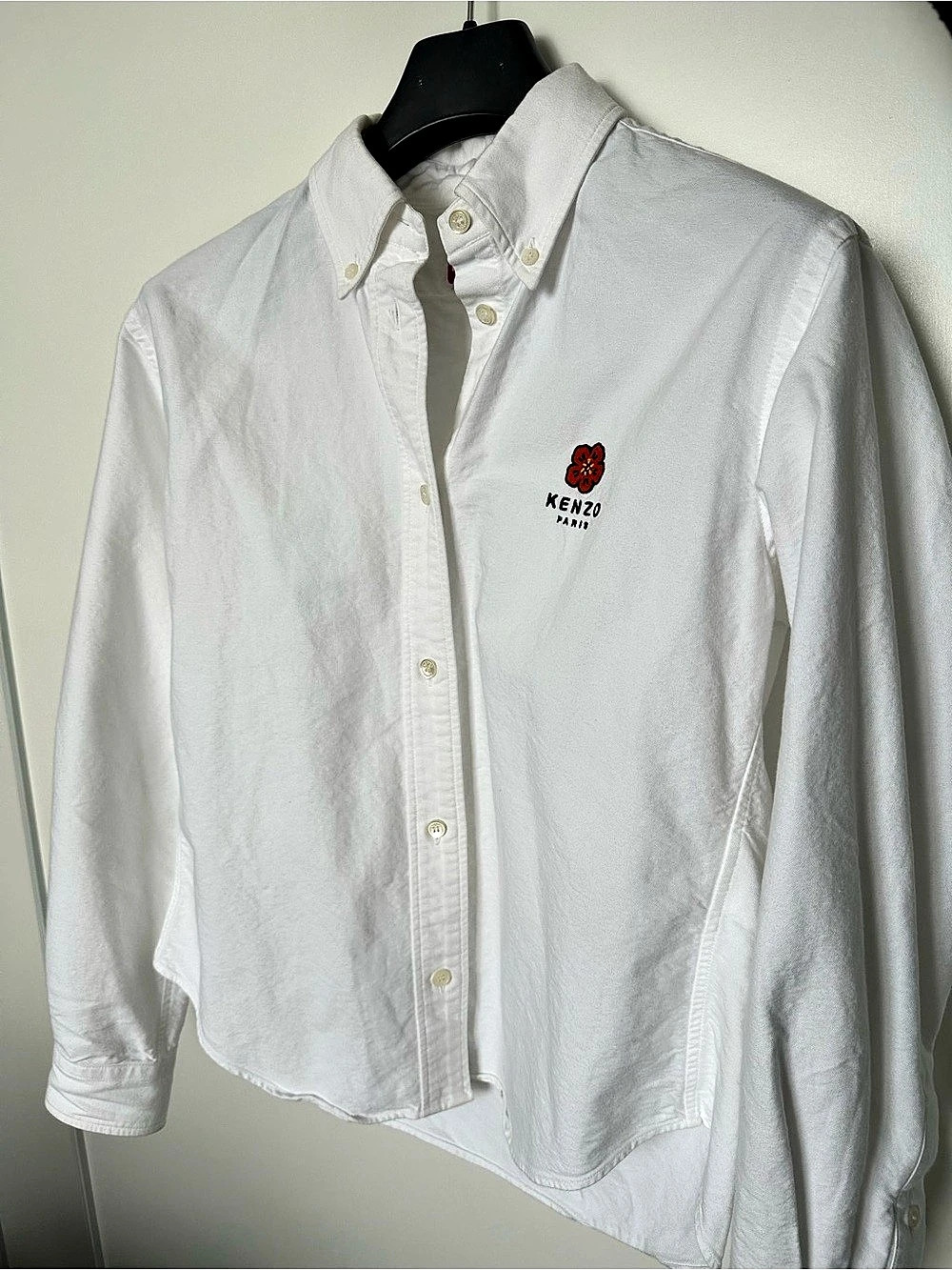 KENZO Boke Flower Embroidered Oxford Shirt White